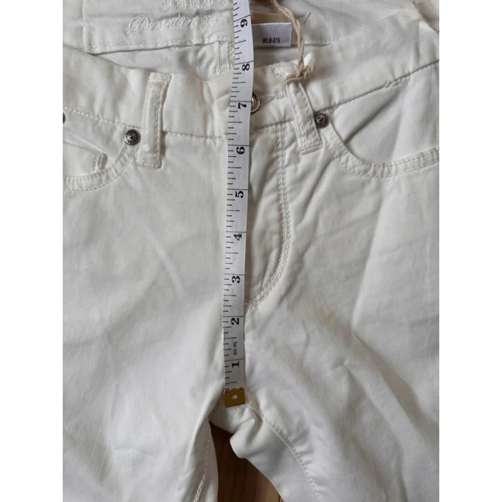 o low waist bootcut pants Y2K deadstock white size 25 - Picture 8 of 14